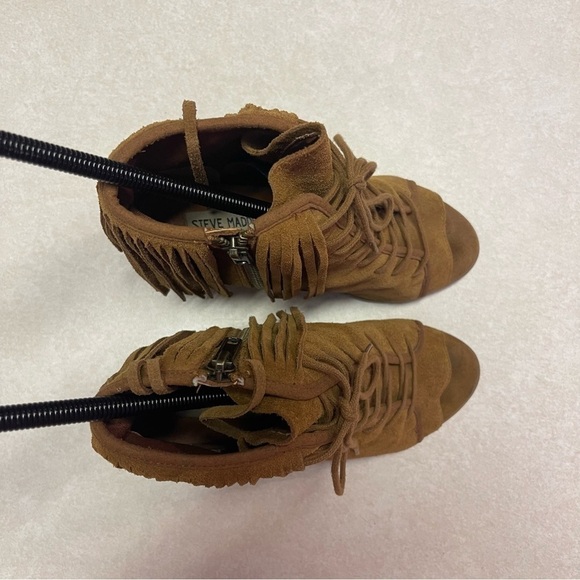 Steve MADDEN FRINGE Ankle Boot Open Toe Fringe Bohemian US 6B - Picture 8 of 11